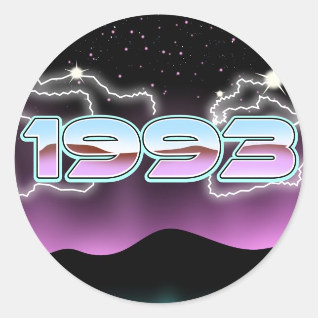 Adesivo Redondo Ímã eletrônico de 1993 (Frente)