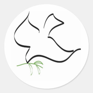 Adesivo Redondo Imagem da Ramificação da Porta e da Oliva