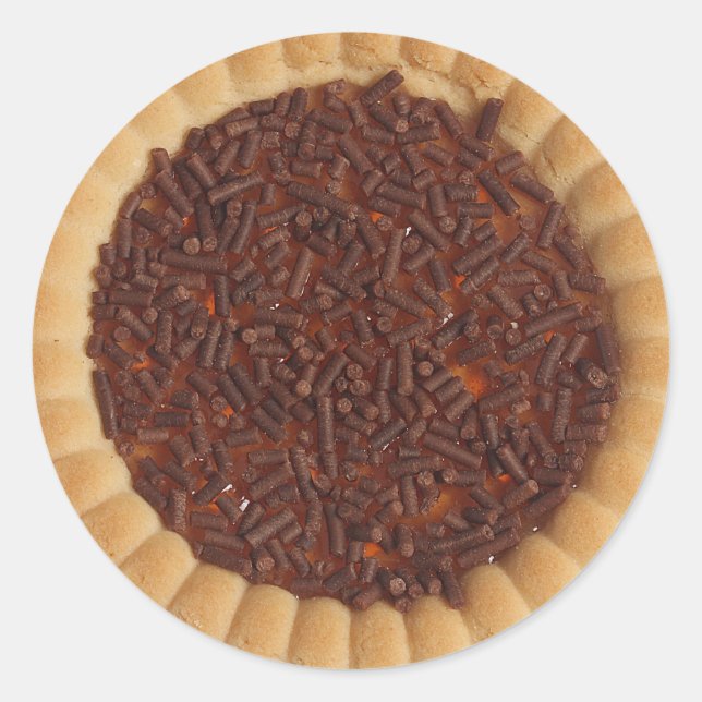 Adesivo Redondo Imagem de Biscoito de Bolinho de Atalho (Frente)