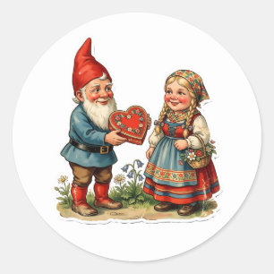 Adesivo Redondo Imagem de Céramica Antiga - GNOMOS DE JARDIM 42