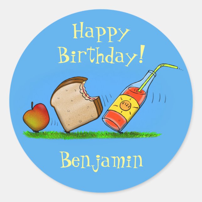 Adesivo Redondo Imagem de desenhos animados de formigas engraçadas (Frente)