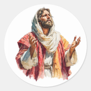 Adesivo Redondo Imagem de Jesus Cristo Arte Religiosa Cristã Moder