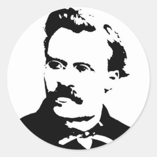 Adesivo Redondo Imagem de Nietzsche