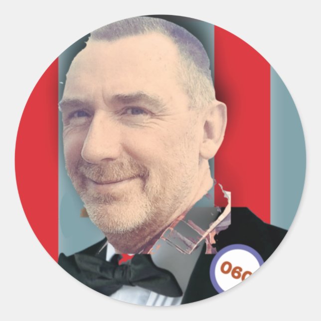 Adesivo Redondo Imagem de Paul Birthday - Praça de Crachá Redonda  (Frente)