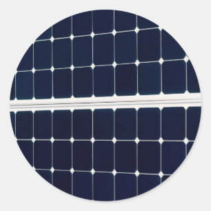 Adesivo Redondo Imagem de um painel de energias solares engraçado