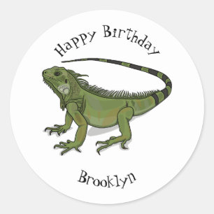 Adesivo Redondo Imagem do desenho de Iguana