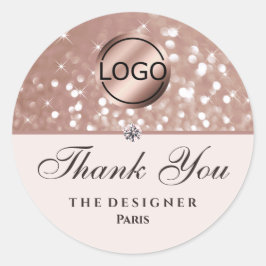 Adesivo Redondo Imagem do logotipo Diamond das Estrelas Glitter Do