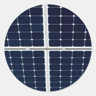 Adesivo Redondo Imagem do painel de energias solares engraçada