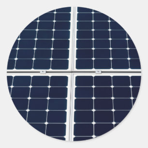 Adesivo Redondo Imagem do painel de energias solares engraçada