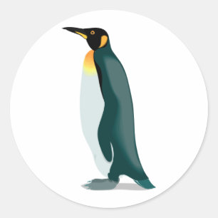 Adesivo Redondo imagem do penguin linux
