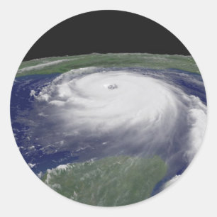 Adesivo Redondo Imagem do satélite de Katrina do furacão