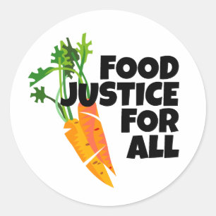Adesivo Redondo Imagem e justiça Comida para todos!