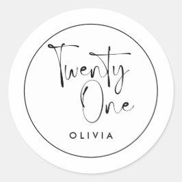 Adesivo Redondo Imagem em branco preto moderno 21 anos de fotograf