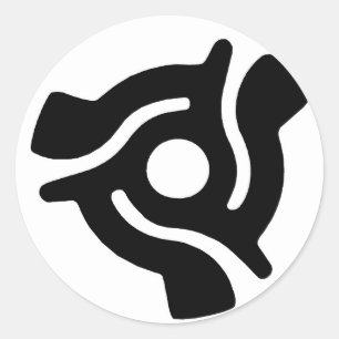 Adesivo Redondo Imagem gravada retro LP 45s do centro