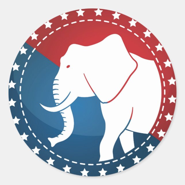 Adesivo Redondo Imagem ilustrada por Kozzi-de-um-elefante-crachá-5 (Frente)