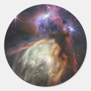 Adesivo Redondo Imagem JWST de estrelas Rho Ophiuchi