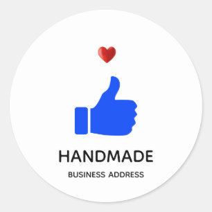 Adesivo Redondo Imagem personalizada de polegar para cima em branc