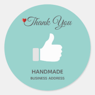 Adesivo Redondo Imagem personalizada para cima em azul claro