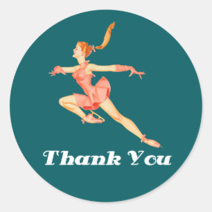 Adesivo Redondo Imagem Retroativa Figura Patinador em Pink Outdoor