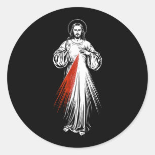 Adesivo Redondo Imagem Sagrada da Fé Católica Jesus Misericórdia D