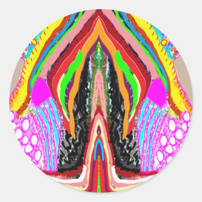 Adesivo Redondo Imaginação Artística Sensualidade Gráfica (Frente)