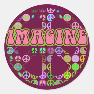 Adesivo Redondo Imagine a paz