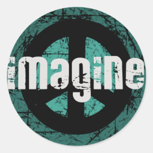 Adesivo Redondo Imagine a paz