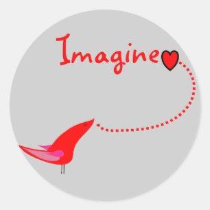 Adesivo Redondo "Imagine"---Presentes de John