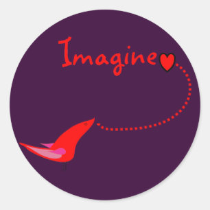Adesivo Redondo "Imagine"---Presentes de John