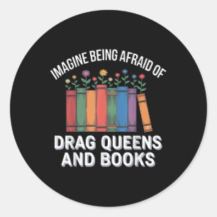 Adesivo Redondo Imagine Ter Medo De Arrastos E Livros