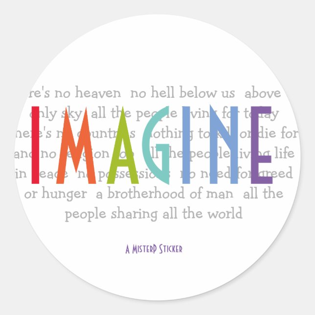 Adesivo Redondo IMAGINE - Um SenhorP Sticker (Frente)
