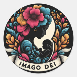 Adesivo Redondo Imago Dei Imagem de Deus Bebê em Preto