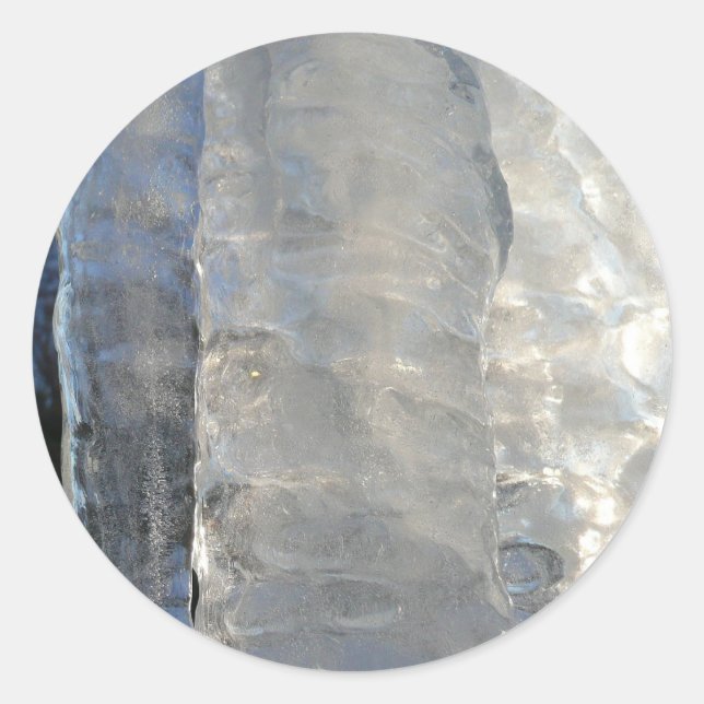 Adesivo Redondo Imcicles Abstrato Blue Winter Photoics (Frente)