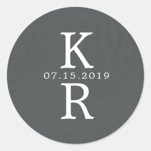 Adesivo Redondo imersão monográfica com aquarela Monograma Monogra