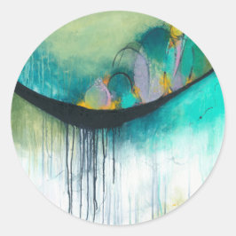 Adesivo Redondo Immerso - Arte de Abstrato Expressionismo Quadrado