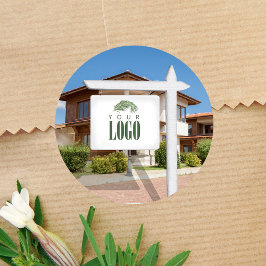 Adesivo Redondo Imobiliário Adicione Sua Foto Personalizada Do Log
