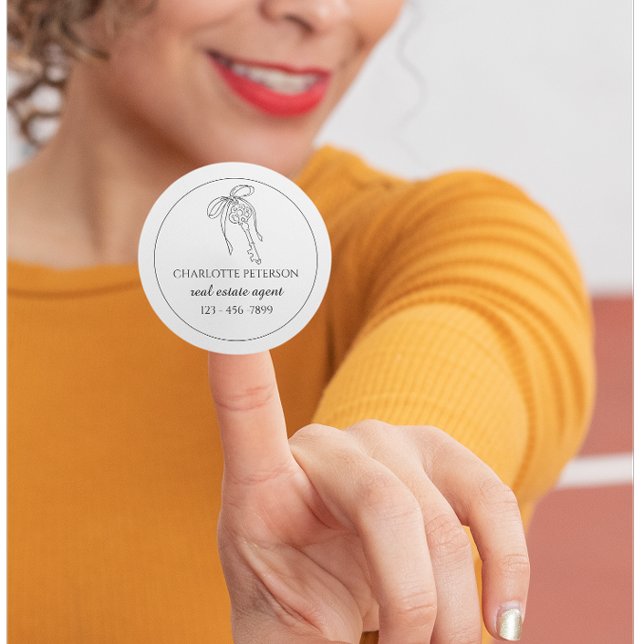 Adesivo Redondo Imobiliário Elegante (Criador carregado)