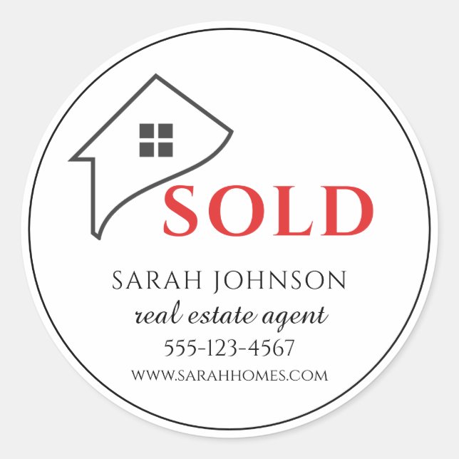 Adesivo Redondo Imóveis Vendidos (Frente)