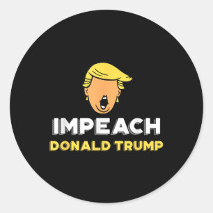 Adesivo Redondo Impeach Donald Trump - Não Meu Presidente Engraçad
