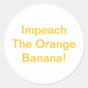 Adesivo Redondo Impeachment Laranja Banana Hankamer Artjunkhaus Hi