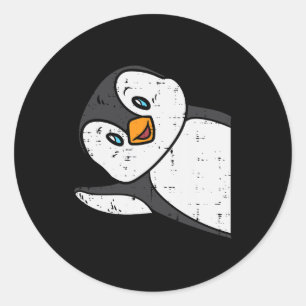 Adesivo Redondo Imperador Pinguin Wave Cute Boys Meninas Crianças