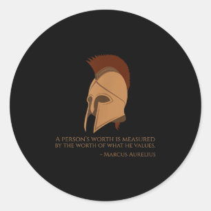 Adesivo Redondo Imperador Romano Marcus Aurélio - Filosofia Estáti