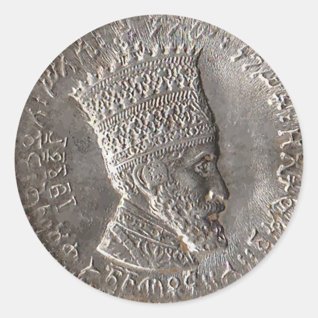 Adesivo Redondo Imperador Selassie I Sticker (Frente)