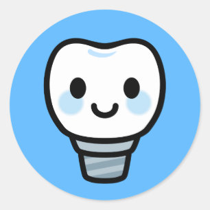 Adesivo Redondo Implante Dentário Sorridente