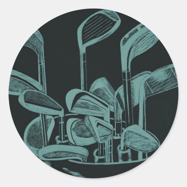 Adesivo Redondo Implementações de Golf (Frente)