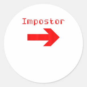 Adesivo Redondo Impostor - Roupa de jogos engraçados