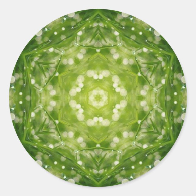 Adesivo Redondo impressão abstrato verde (Frente)