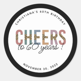 Adesivo Redondo Impressão alfabética personalizada moderna 60ª Fes