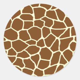 Adesivo Redondo Impressão animal do teste padrão selvagem do