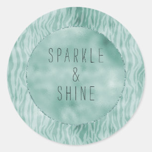 Adesivo Redondo impressão bonito de hortelã